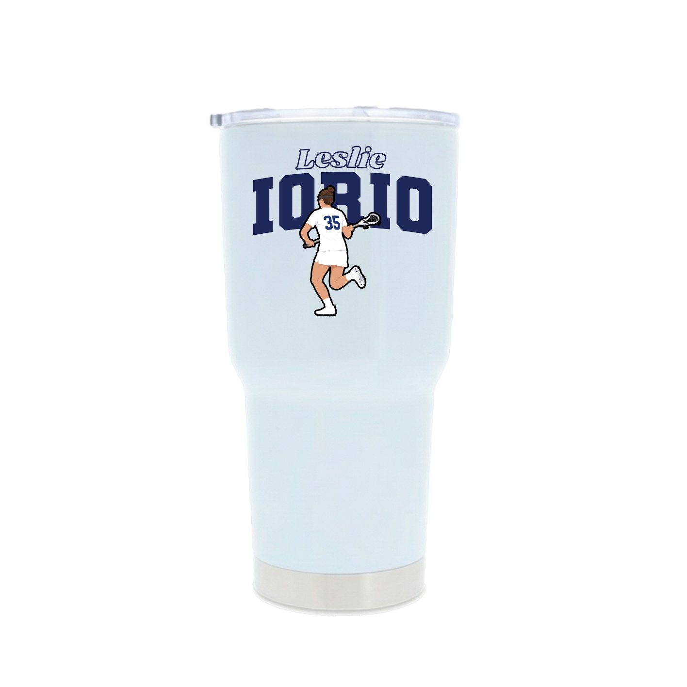 30oz Stainless Steel Tumbler — Name Arch in White