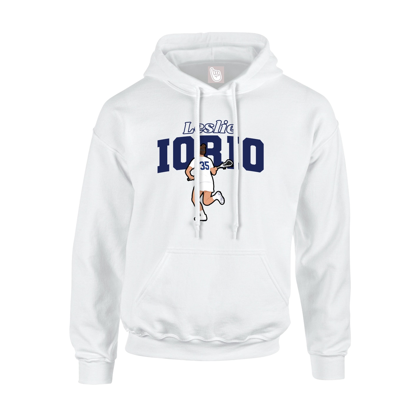 Youth Hoodie — Name Arch in White