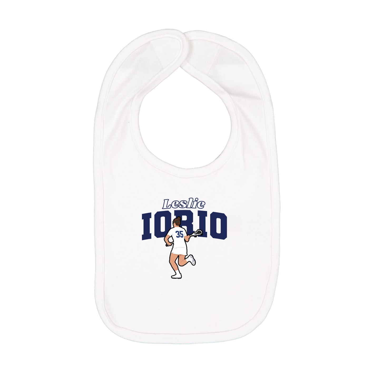 Infant Bib — Name Arch in White