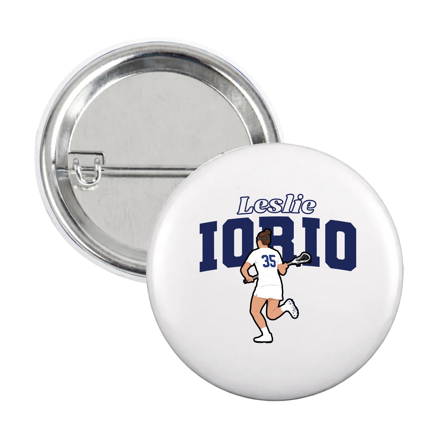 Game Day Button — Name Arch in White