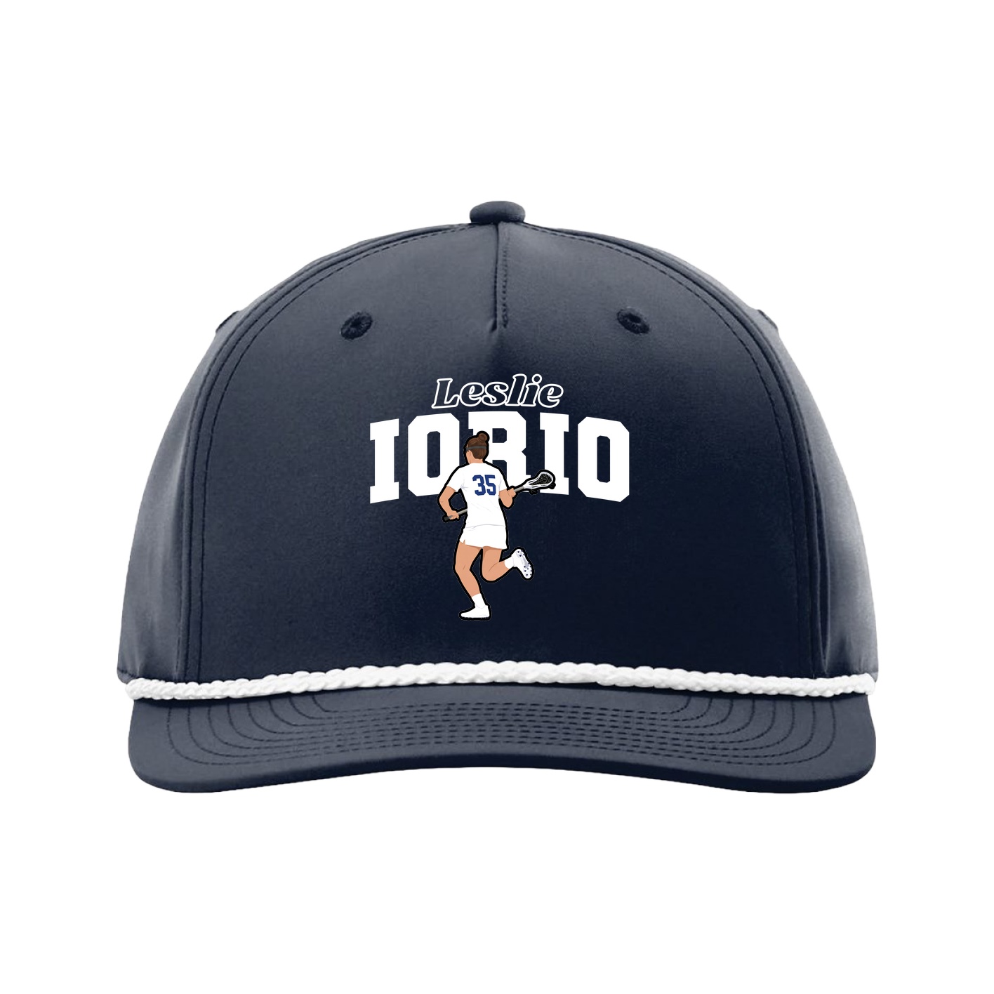 Five-Panel Classic Rope Cap — Name Arch in Navy