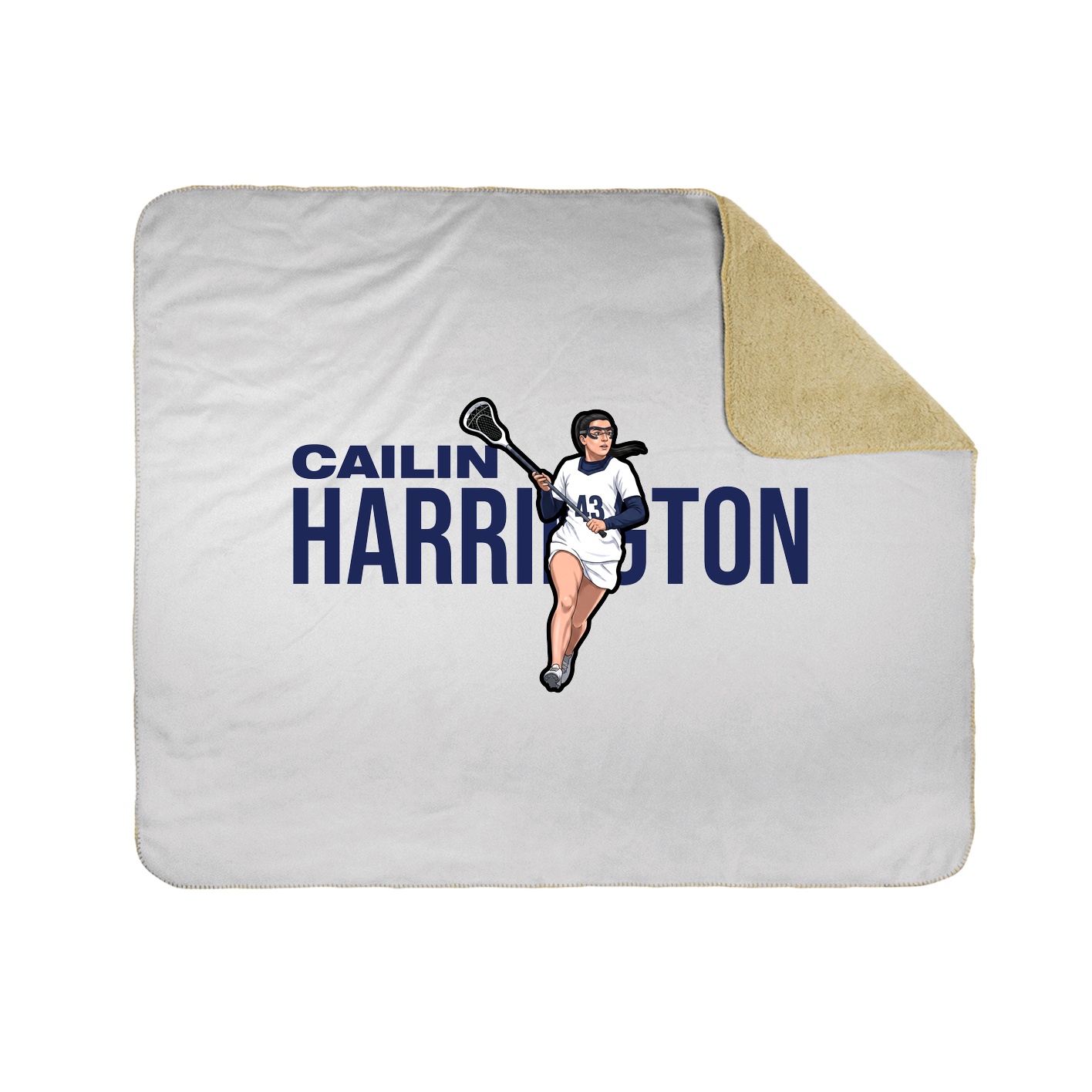 Throw Blanket — Player Name in White