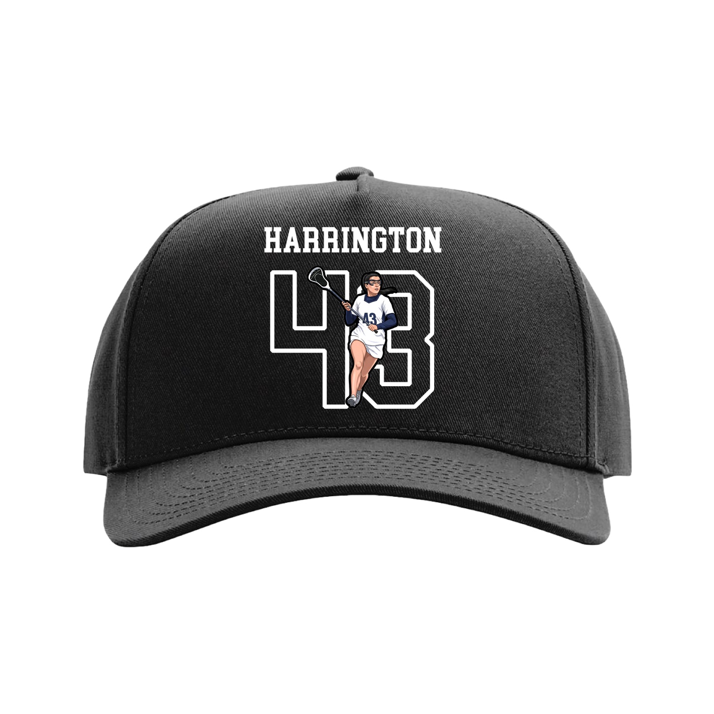 Full Fabric Five-Panel Champ Cap — Shirsey in Black