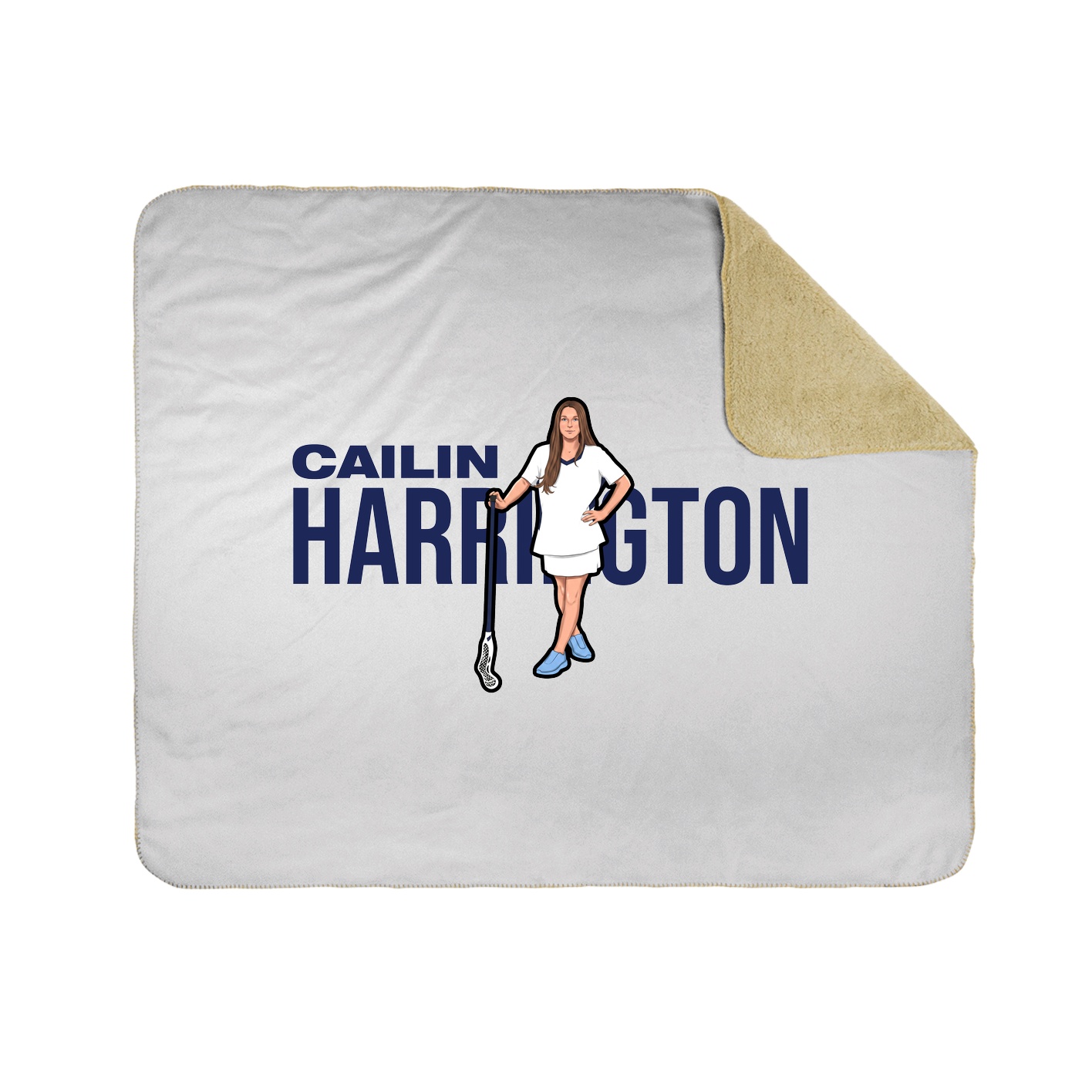 Throw Blanket — Player Name in White