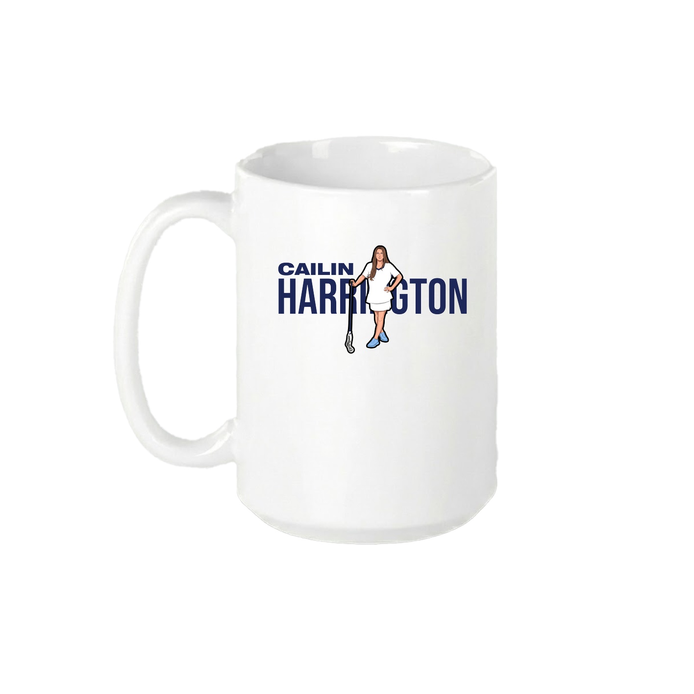 15oz Coffee Mug — Player Name in White