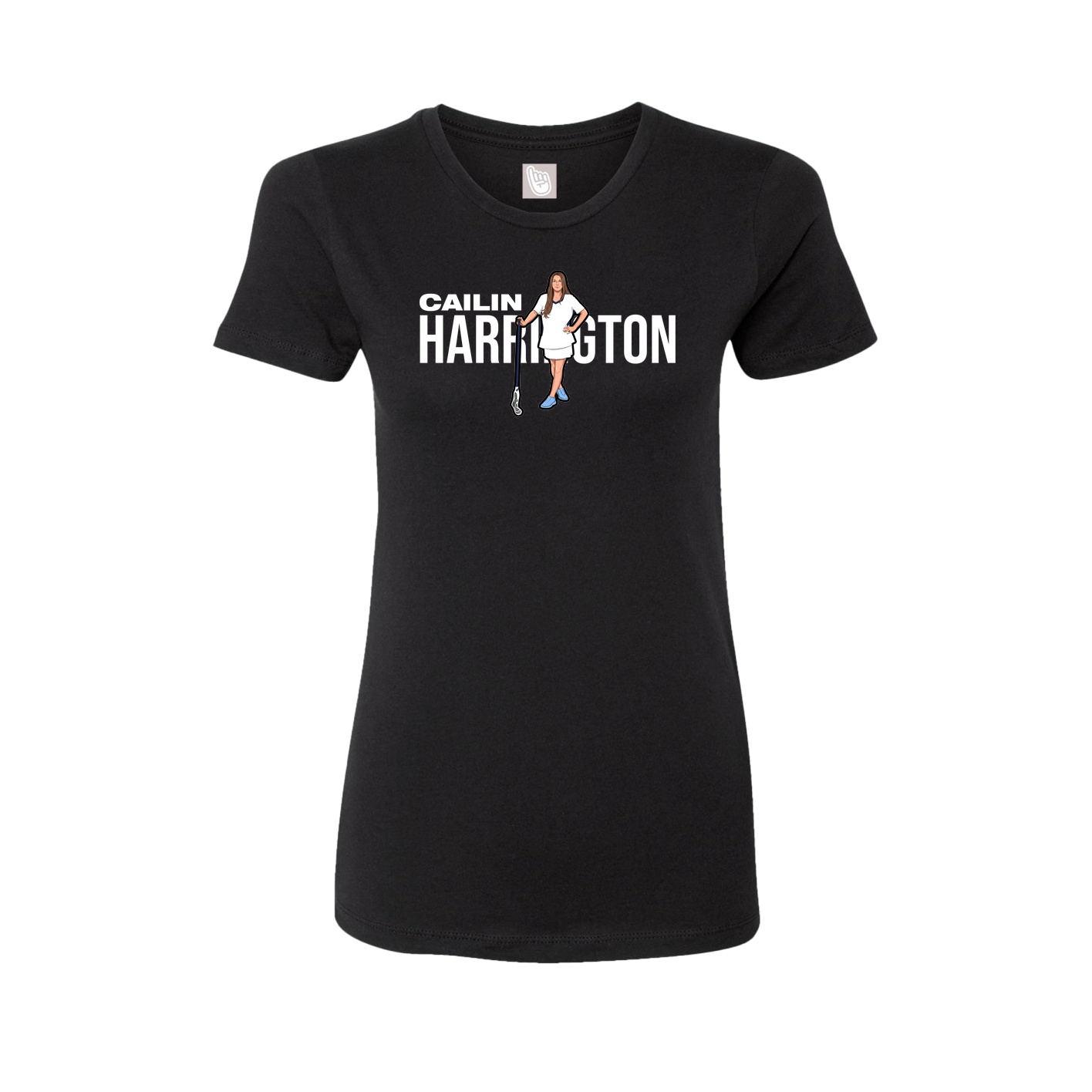 Fitted Women's Tee — Player Name in Black