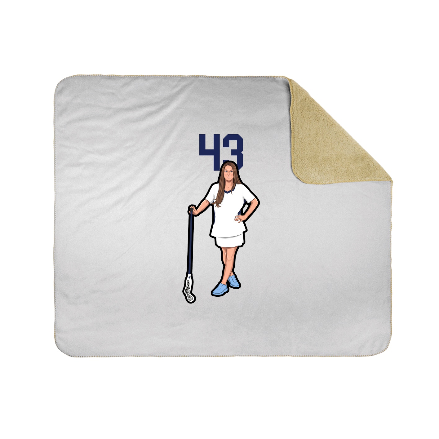 Throw Blanket — Number Top in White