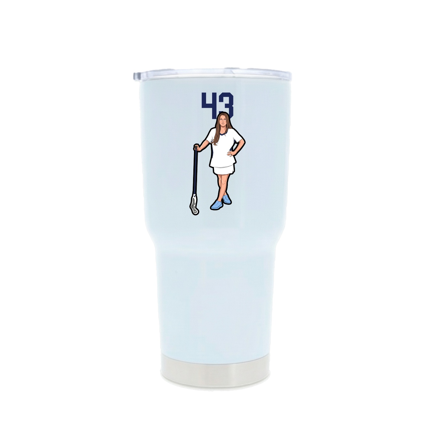 30oz Stainless Steel Tumbler — Number Top in White
