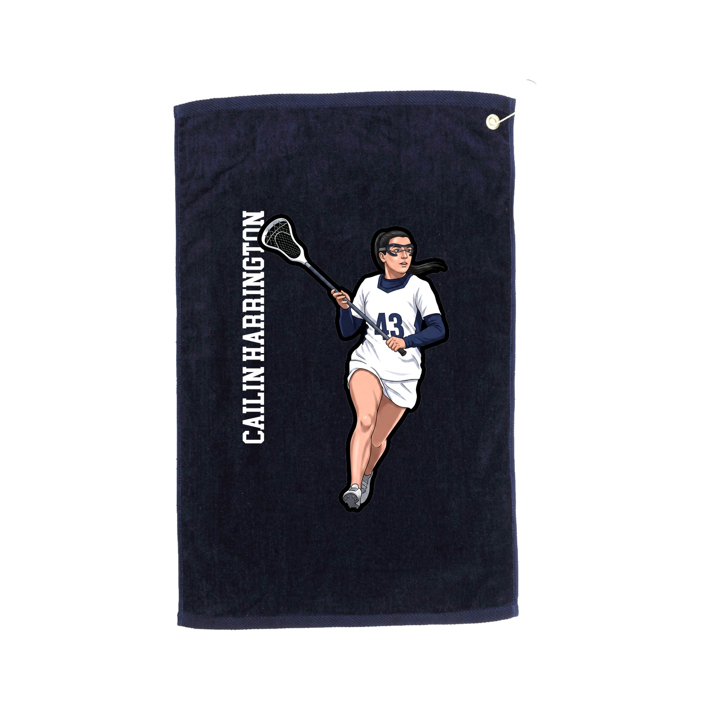 Golf Towel — Name Vertical in Navy