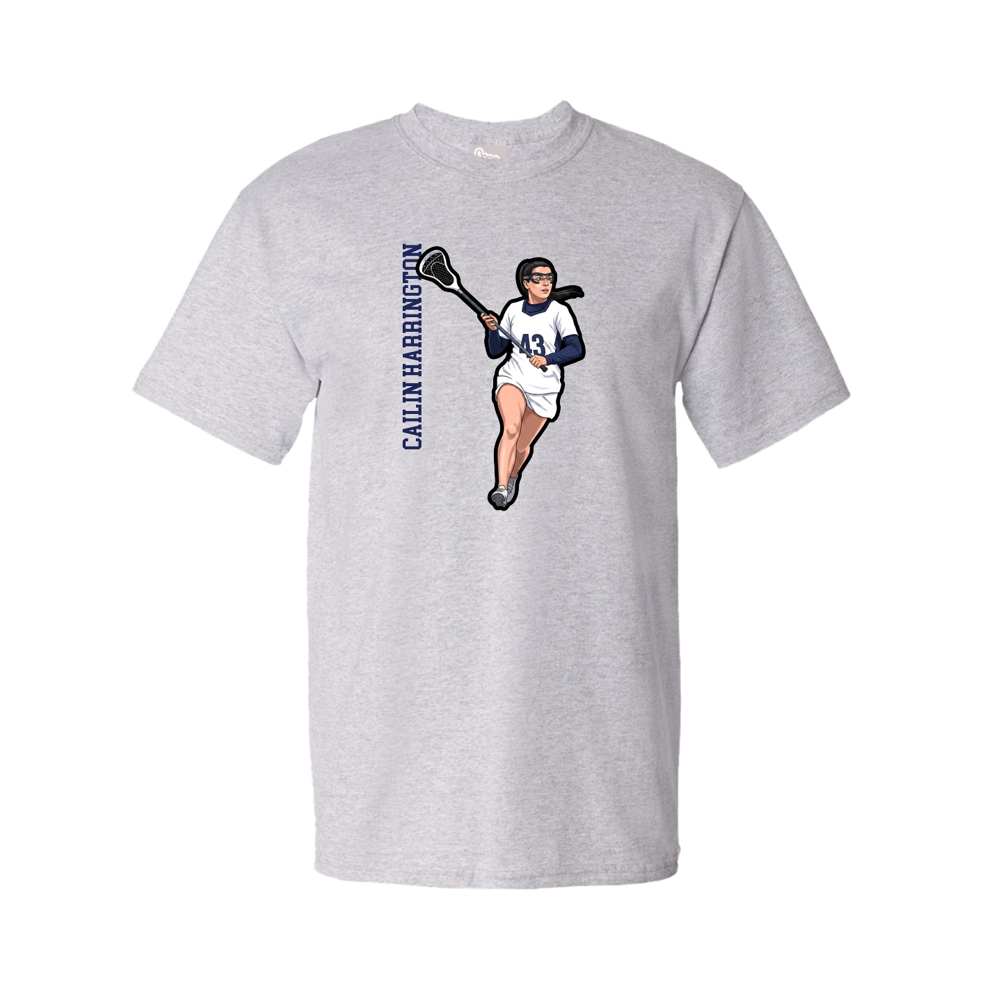 Tee — Name Vertical in Grey