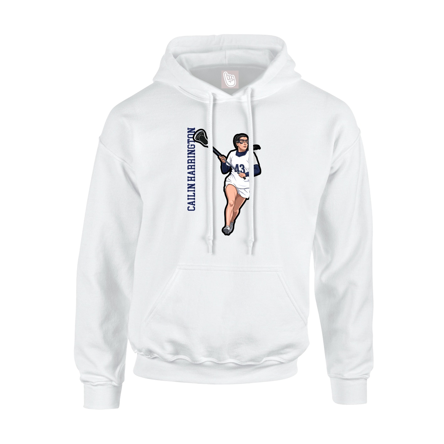 Youth Hoodie — Name Vertical in White