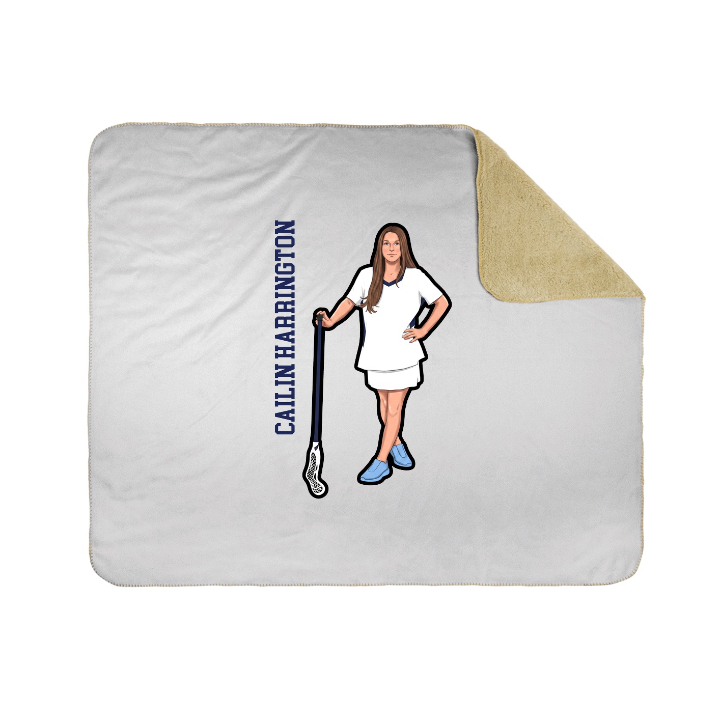 Throw Blanket — Name Vertical in White
