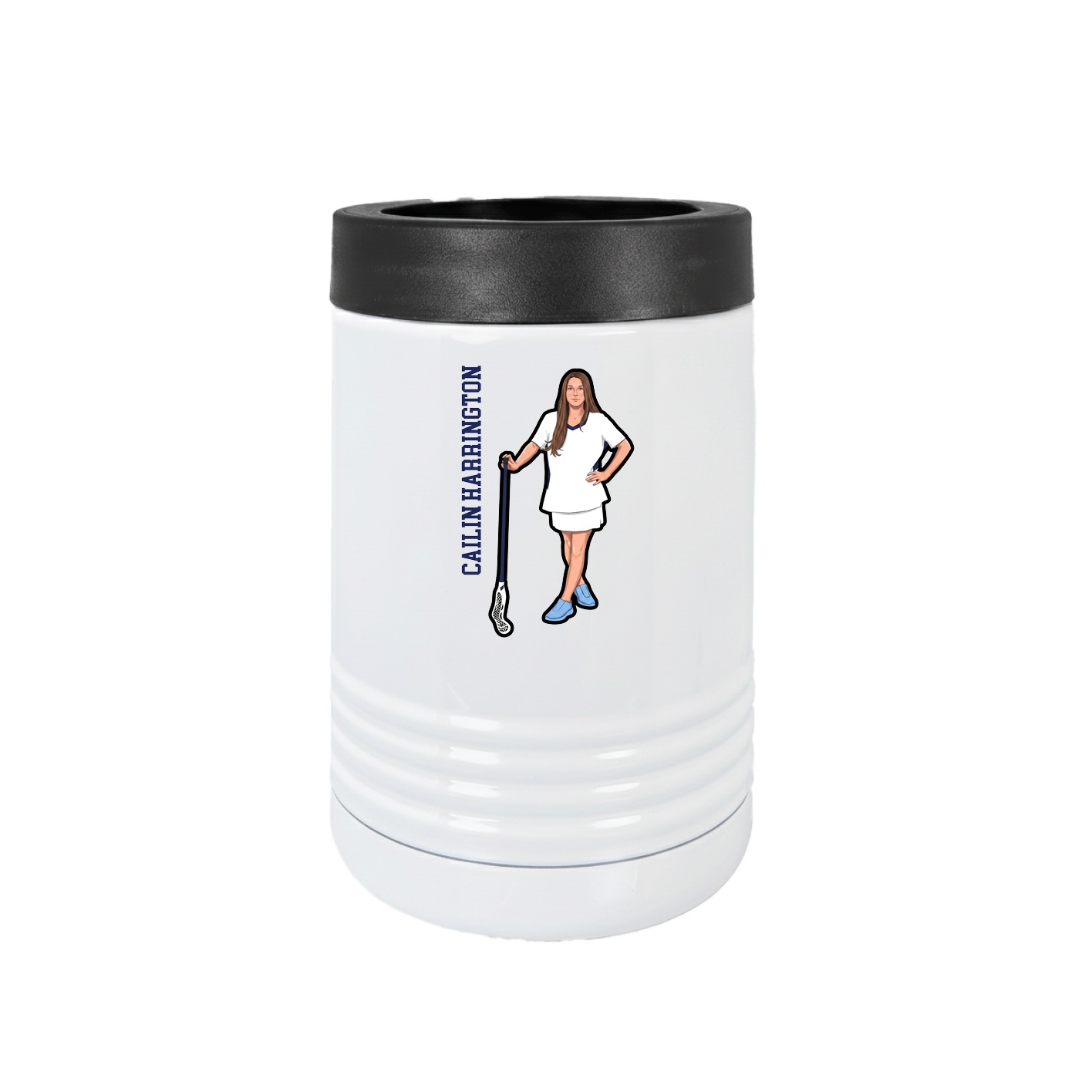 Beverage Holder — Name Vertical in White