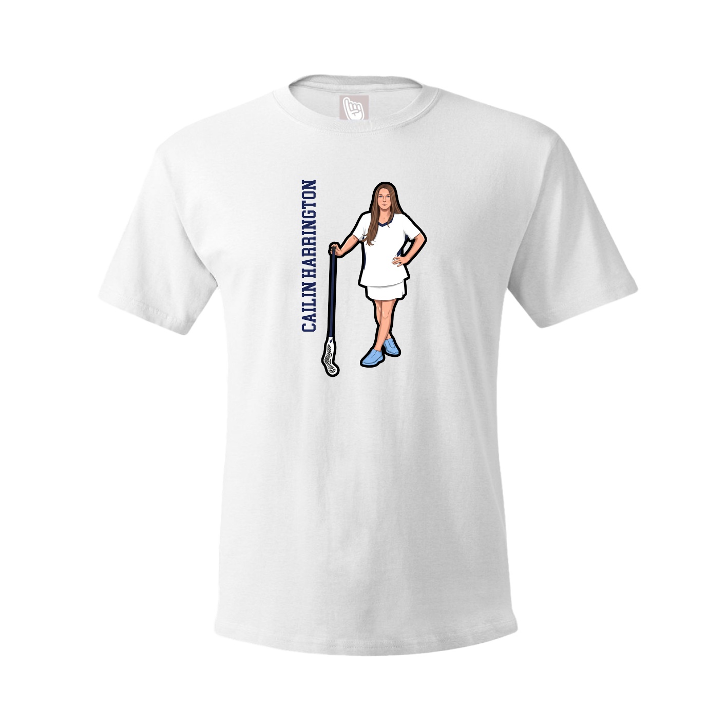 Tee — Name Vertical in White