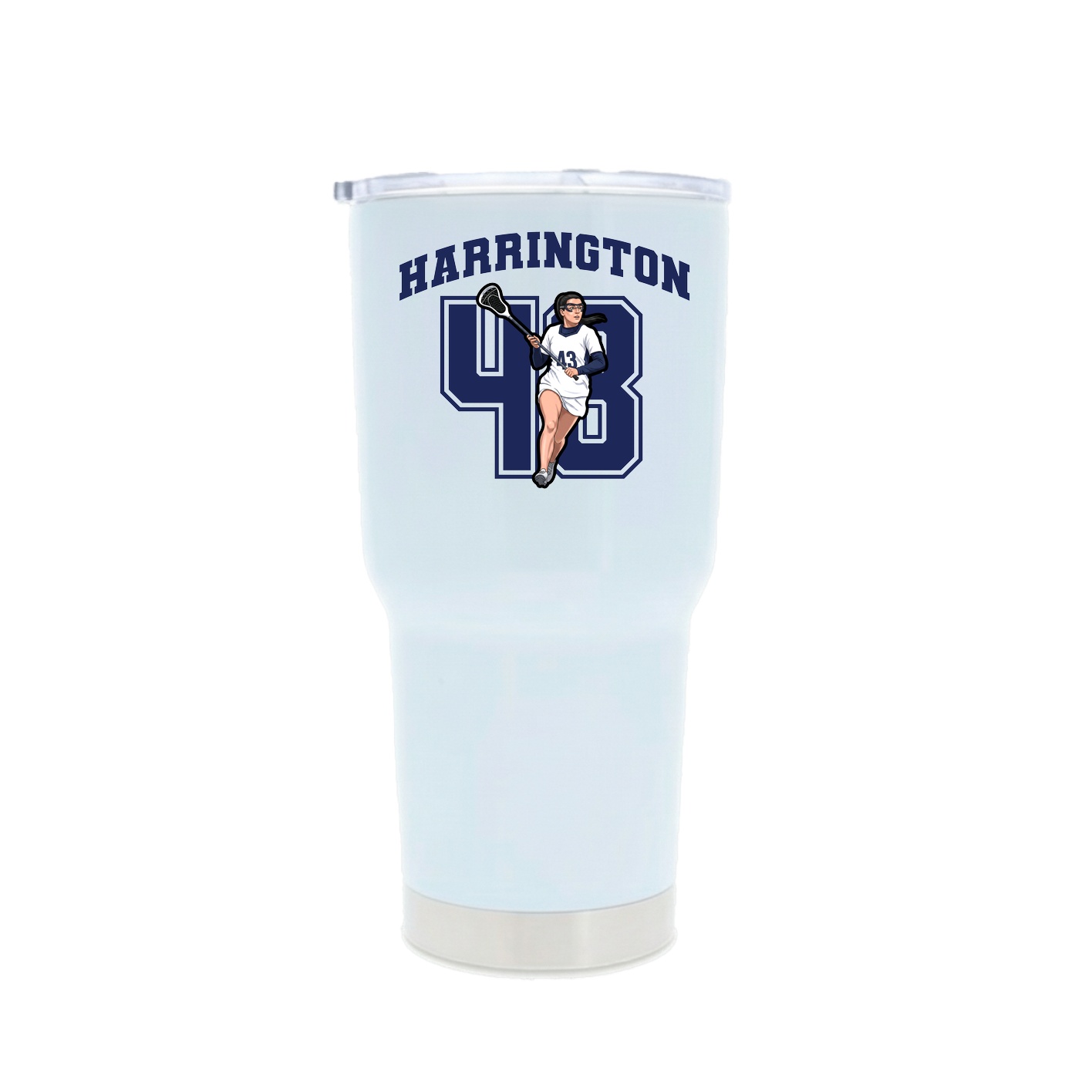 30oz Stainless Steel Tumbler — Number in White