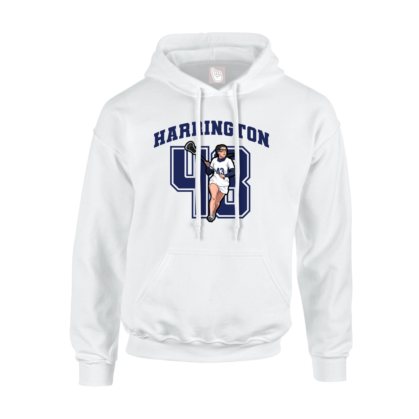 Hoodie — Number in White