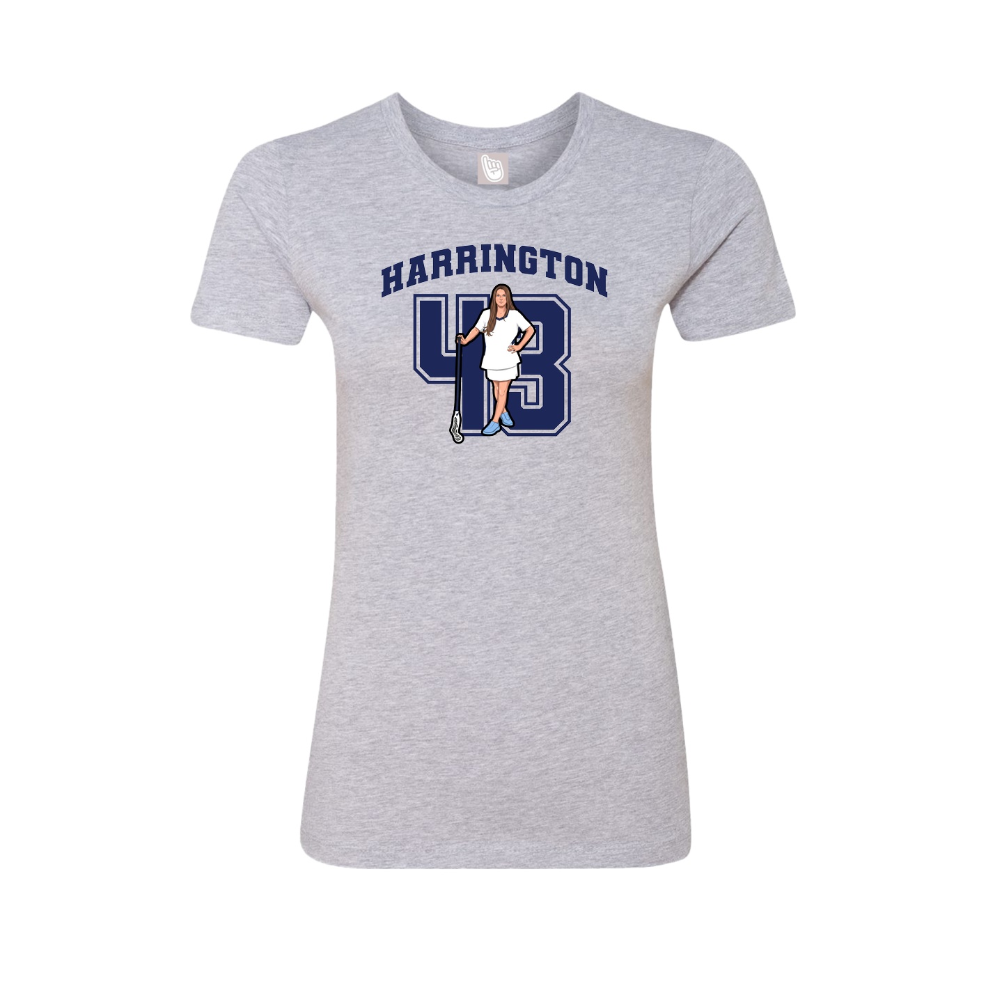 Fitted Women's Tee — Number in Grey