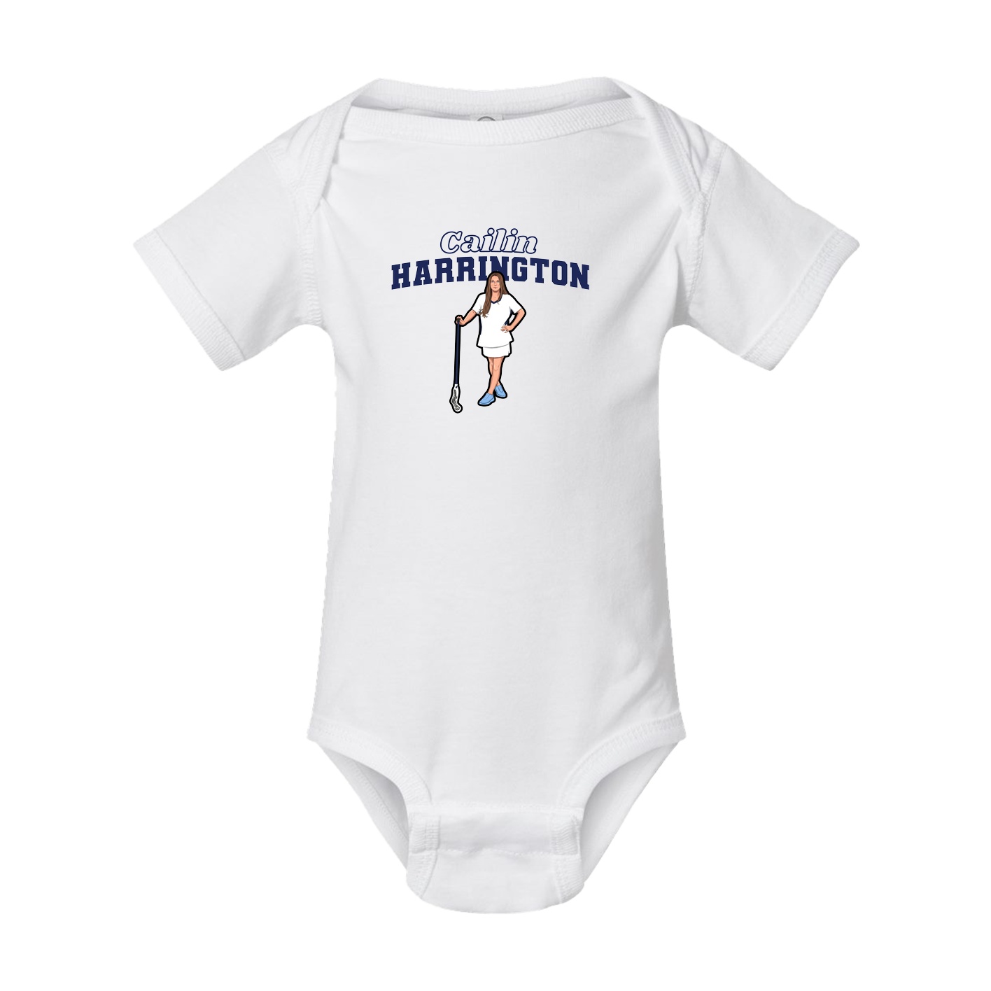 Baby Onesie — Name Arch in White