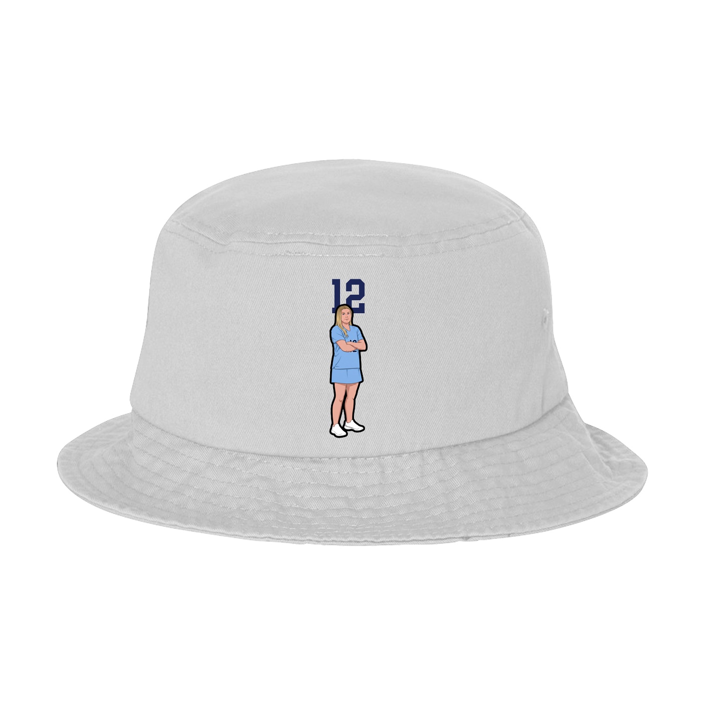 Bucket Cap — Number Top in White