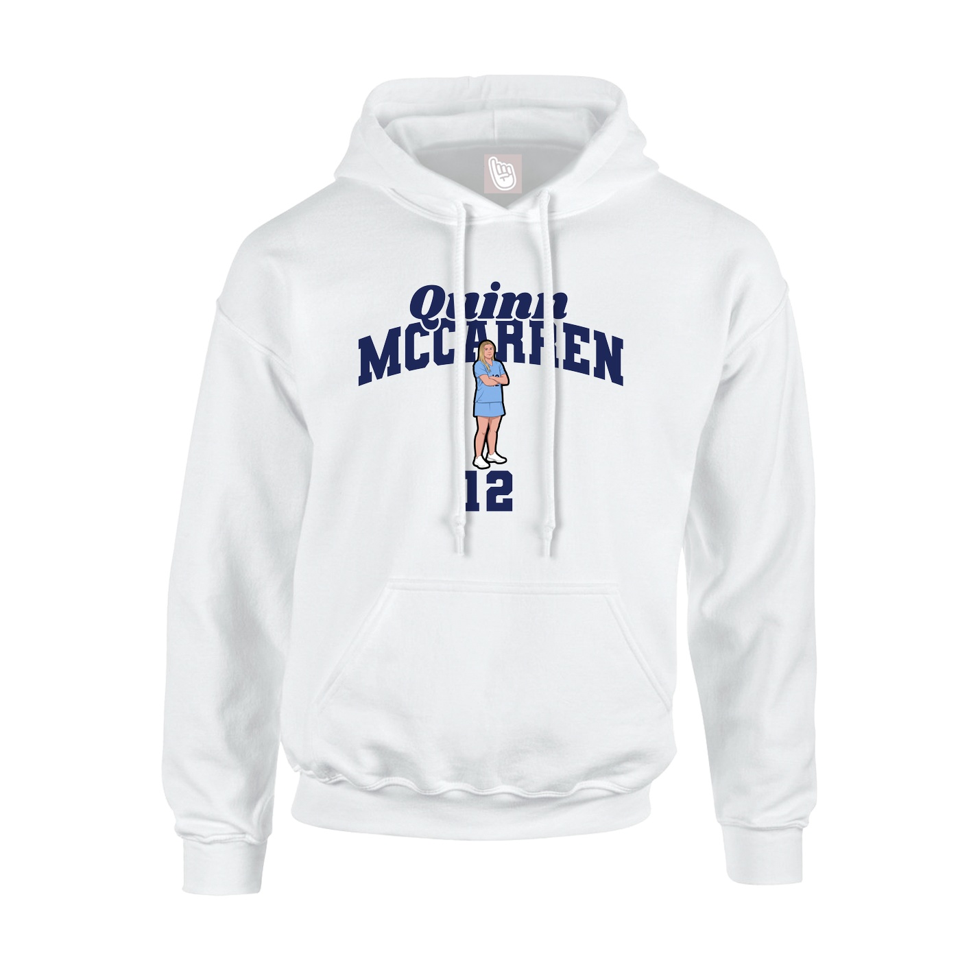 Youth Hoodie — Signature Arch in White