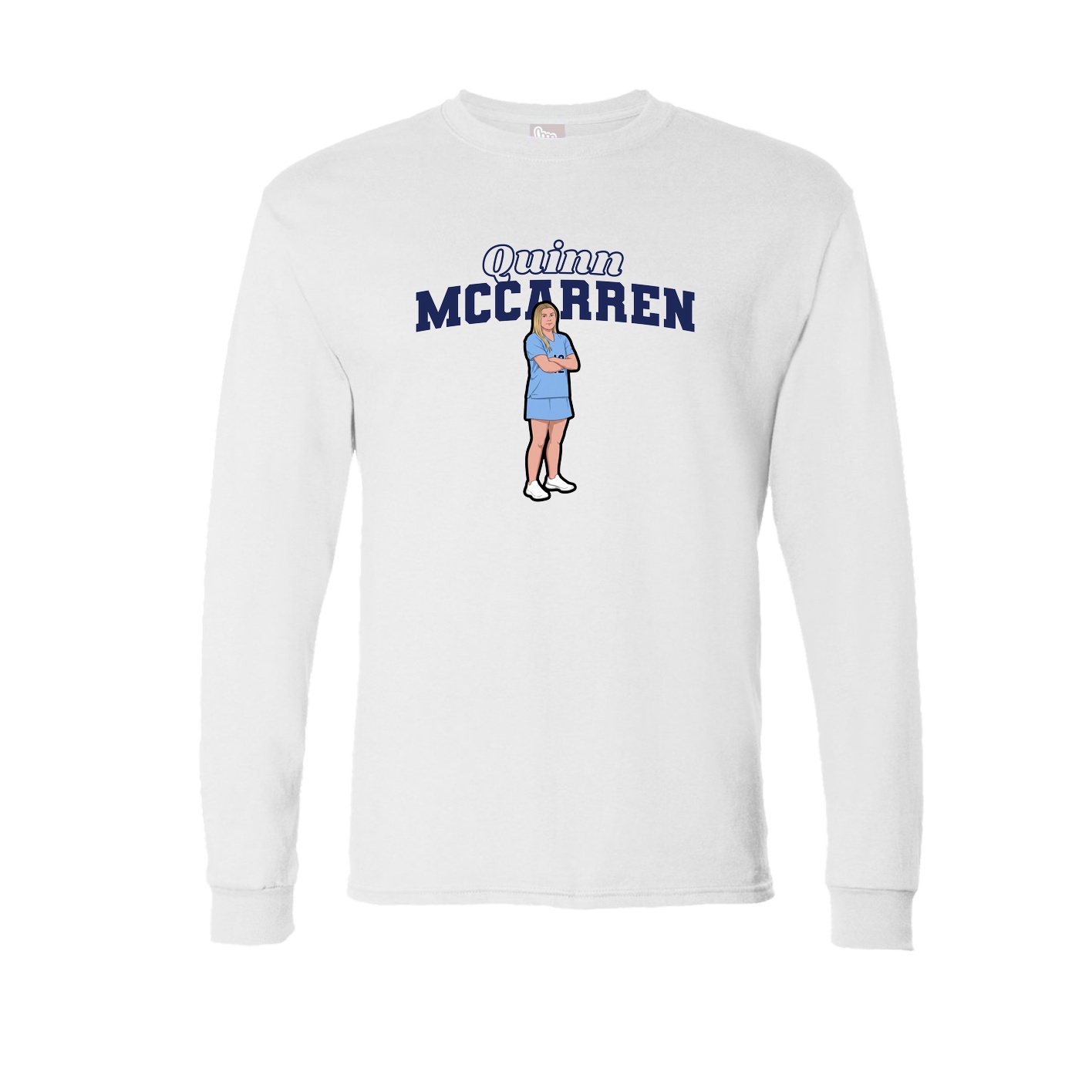 Long Sleeve Tee — Name Arch in White