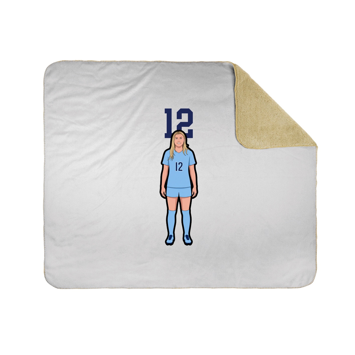 Throw Blanket — Number Top in White