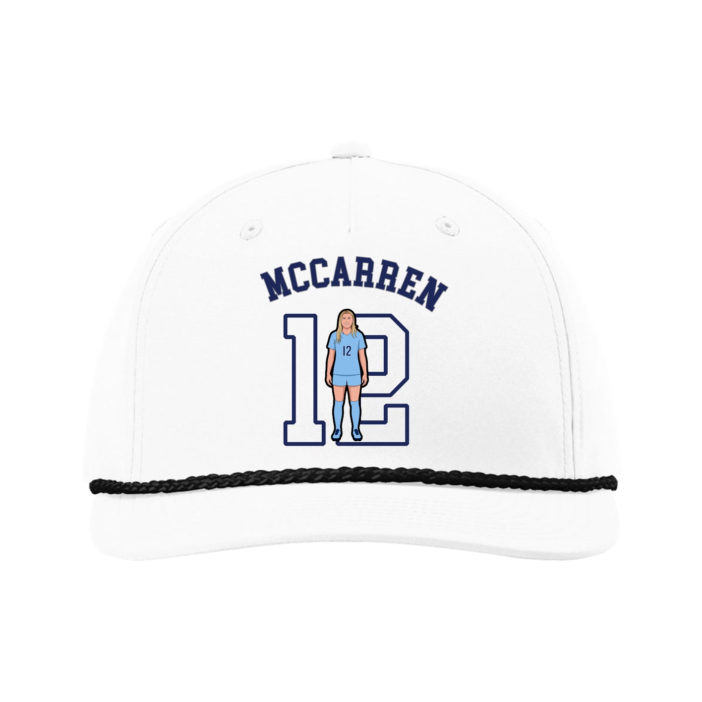 Five-Panel Classic Rope Cap — Shirsey Arch in White