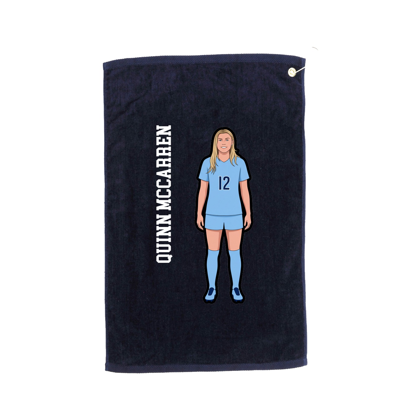 Golf Towel — Name Vertical in Navy