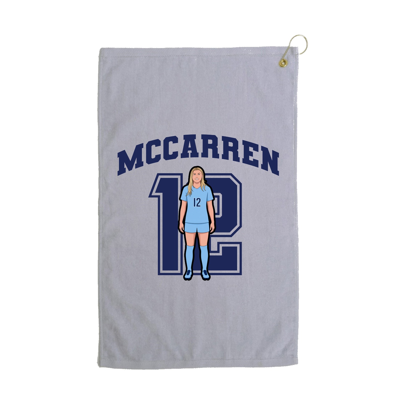 Golf Towel — Number in Grey