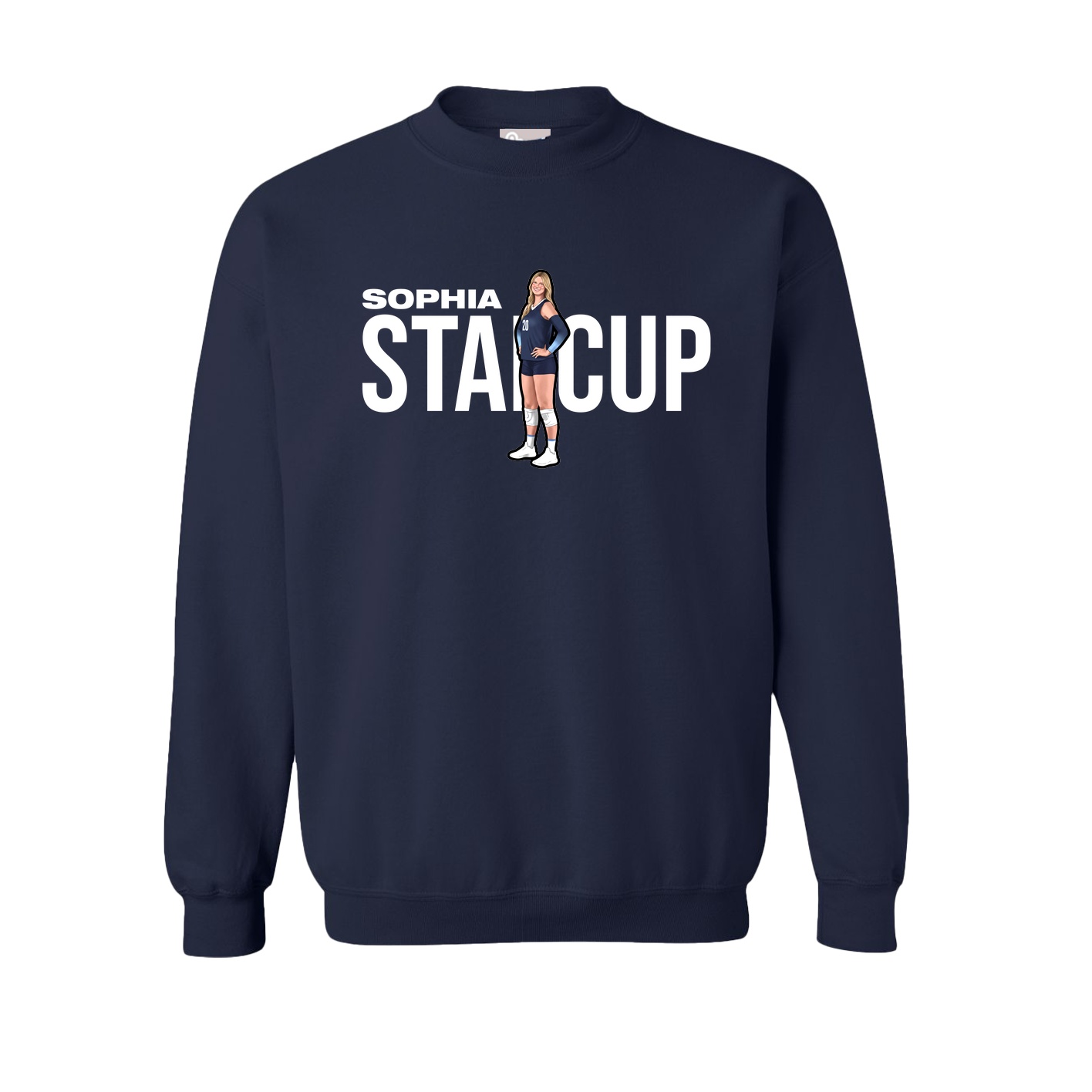 Fleece Crew — Player Name in Navy