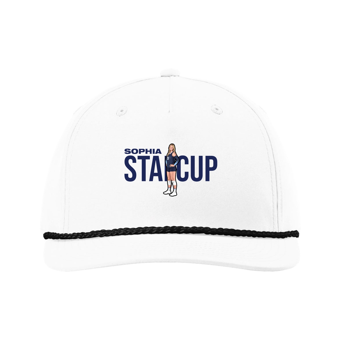 Five-Panel Classic Rope Cap — Player Name in White