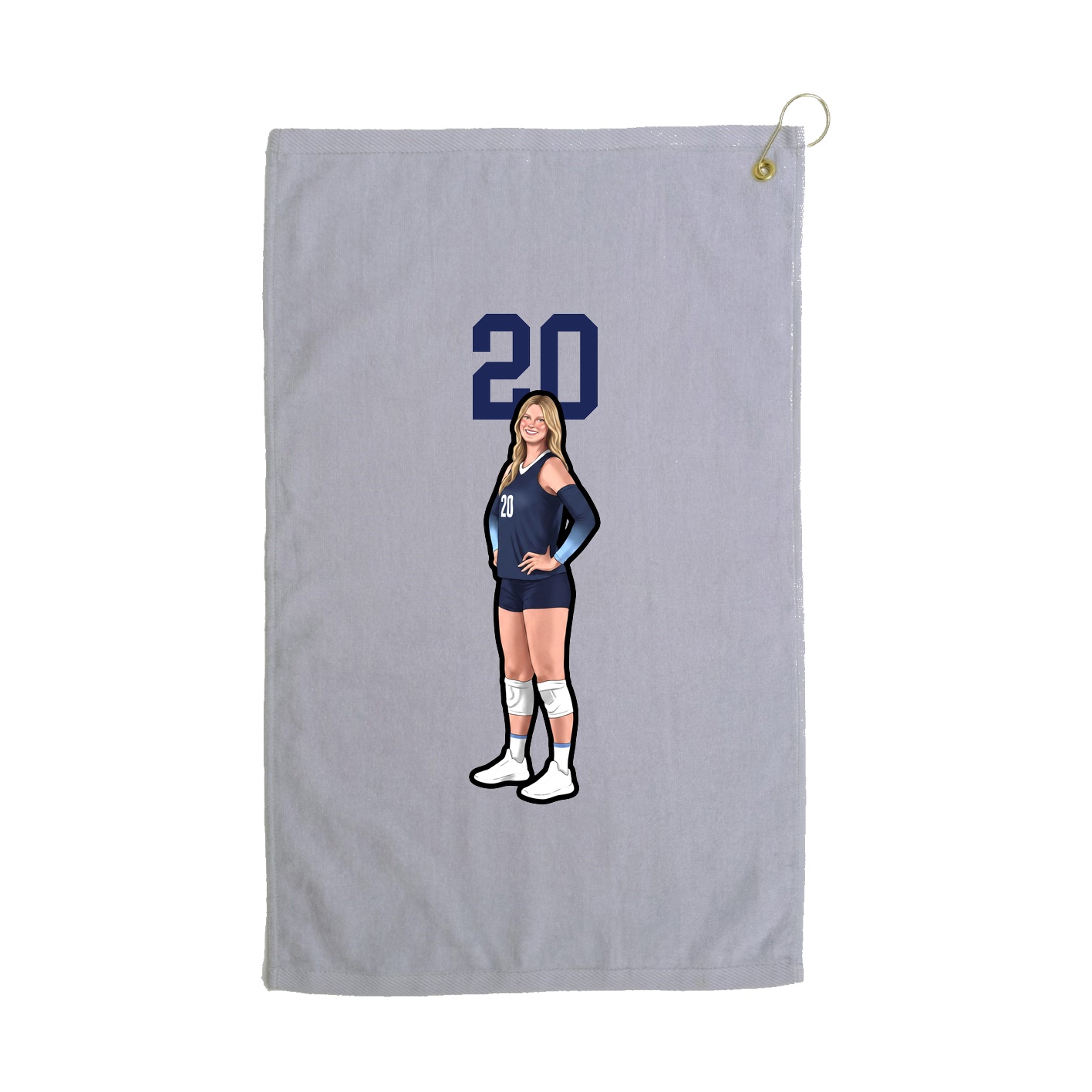 Golf Towel — Number Top in Grey