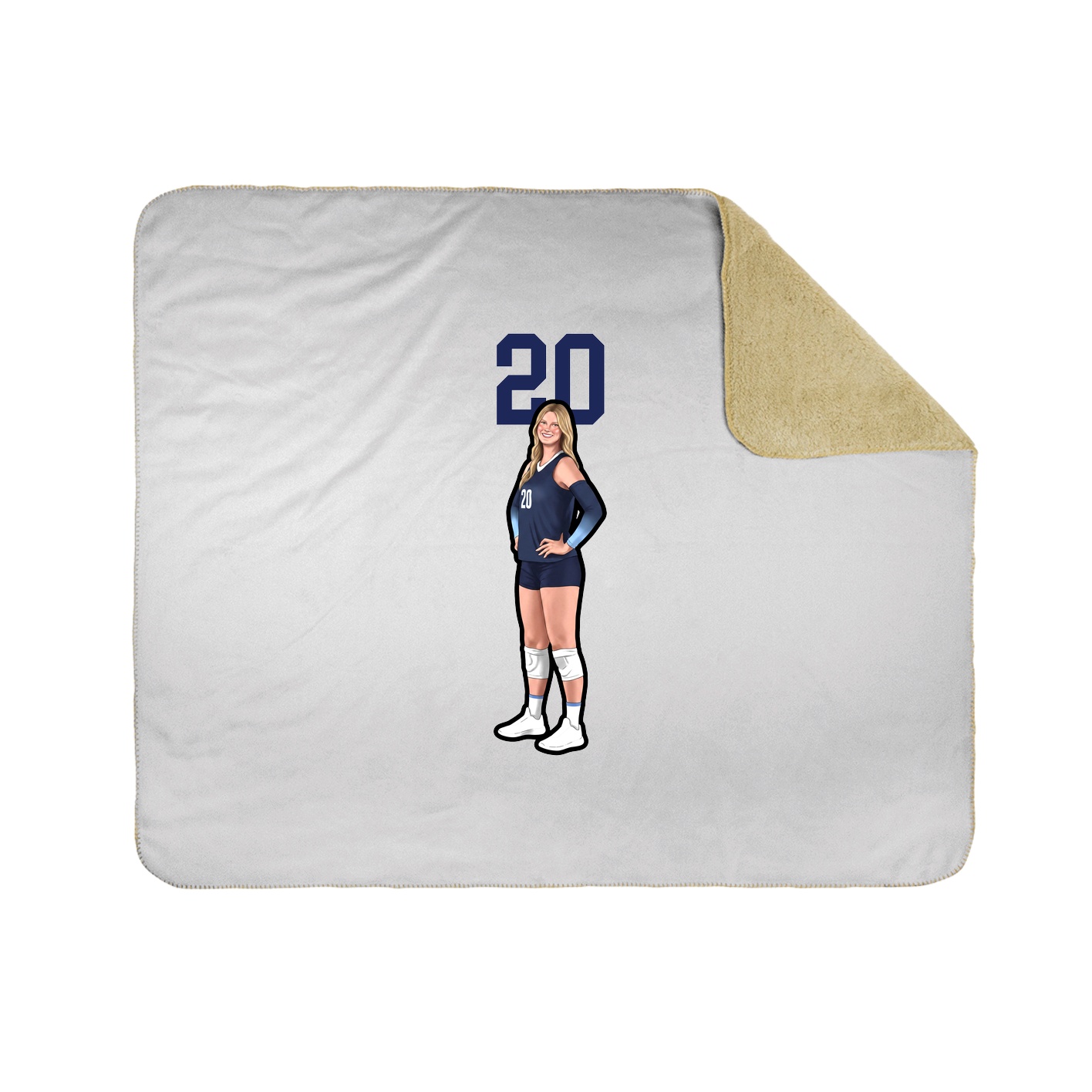 Throw Blanket — Number Top in White