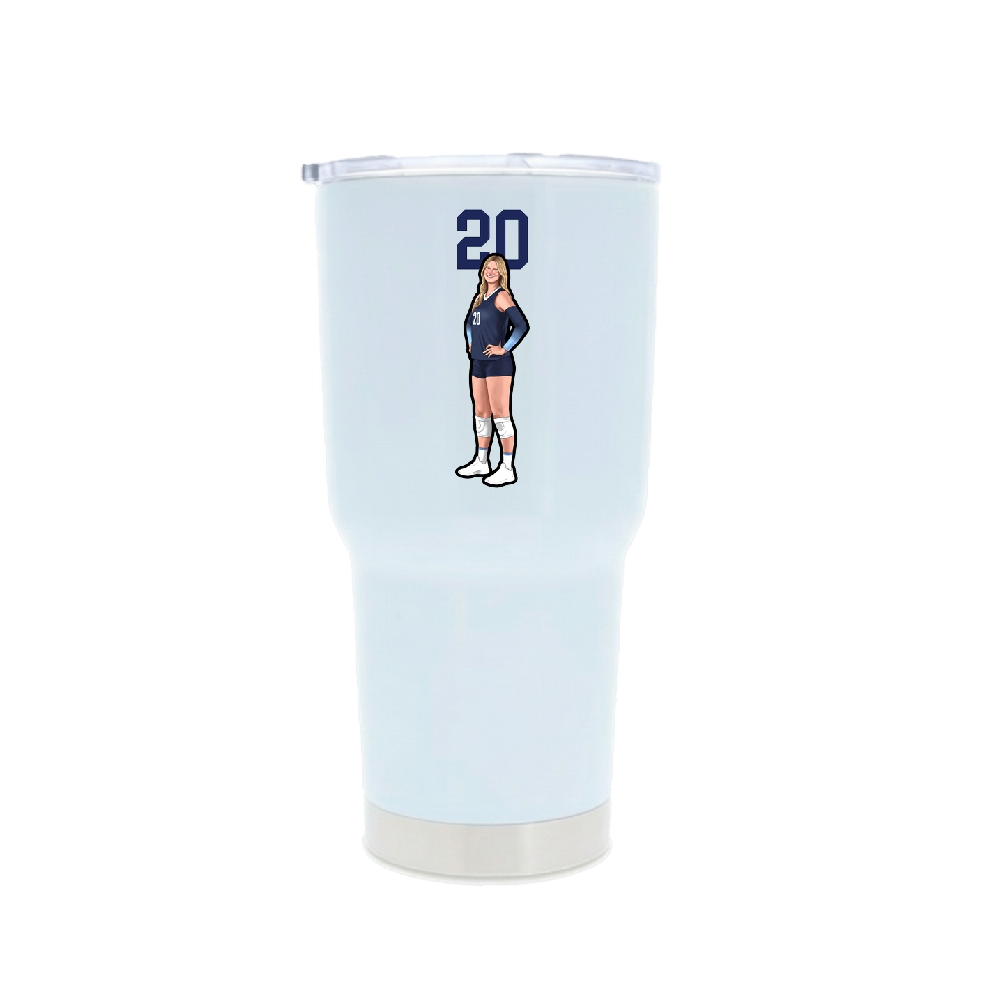 30oz Stainless Steel Tumbler — Number Top in White