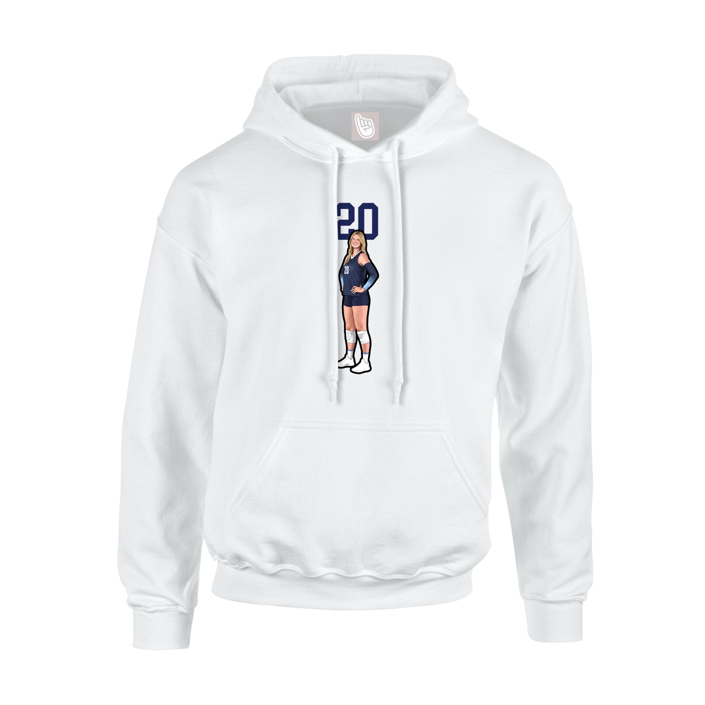 Hoodie — Number Top in White