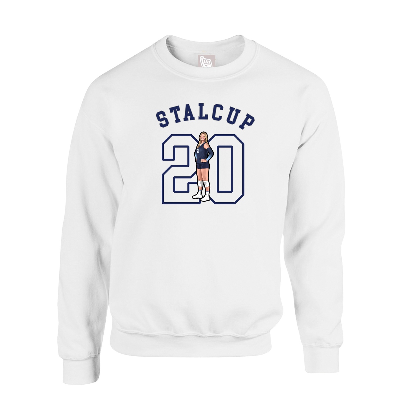 Fleece Crew — Shirsey Arch in White