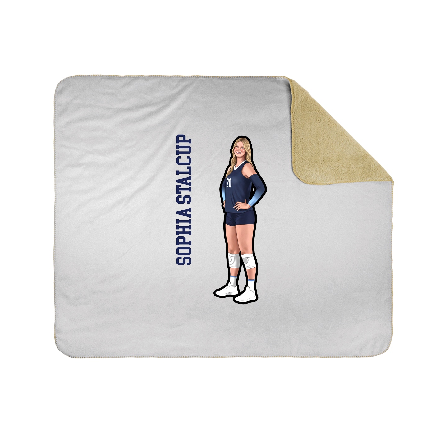 Throw Blanket — Name Vertical in White