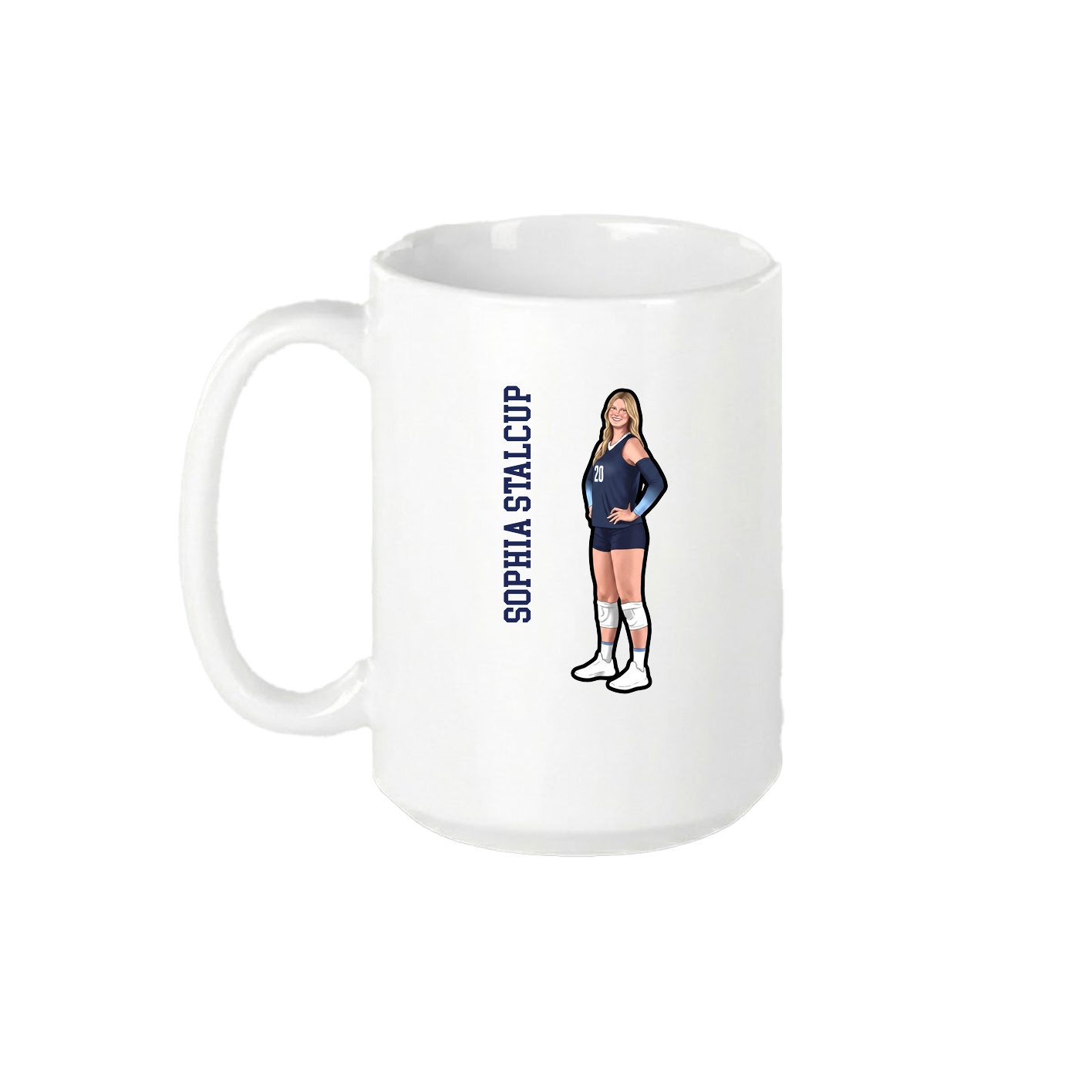 15oz Coffee Mug — Name Vertical in White