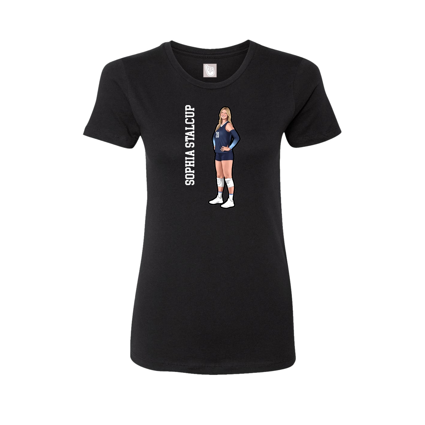 Fitted Women's Tee — Name Vertical in Black