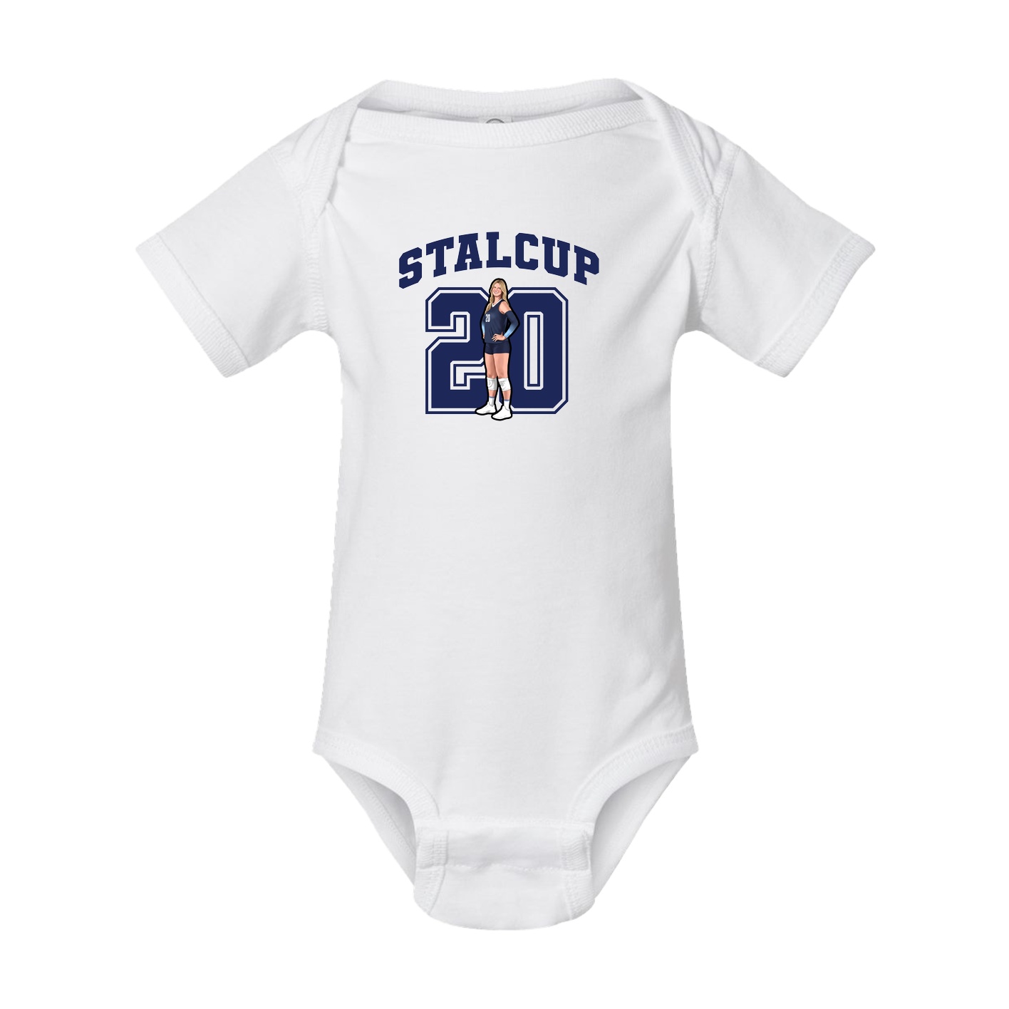Baby Onesie — Number in White