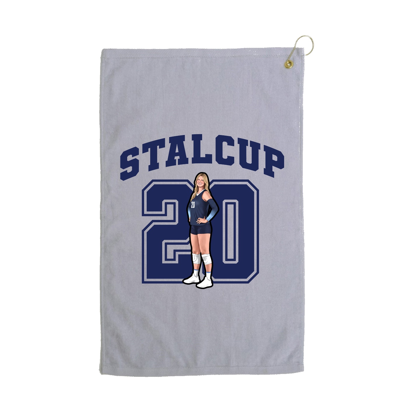 Golf Towel — Number in Grey