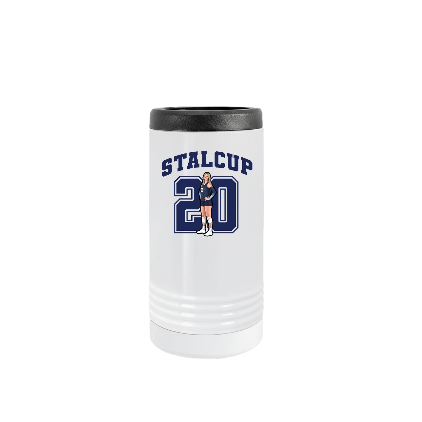 Slim Beverage Holder — Number in White