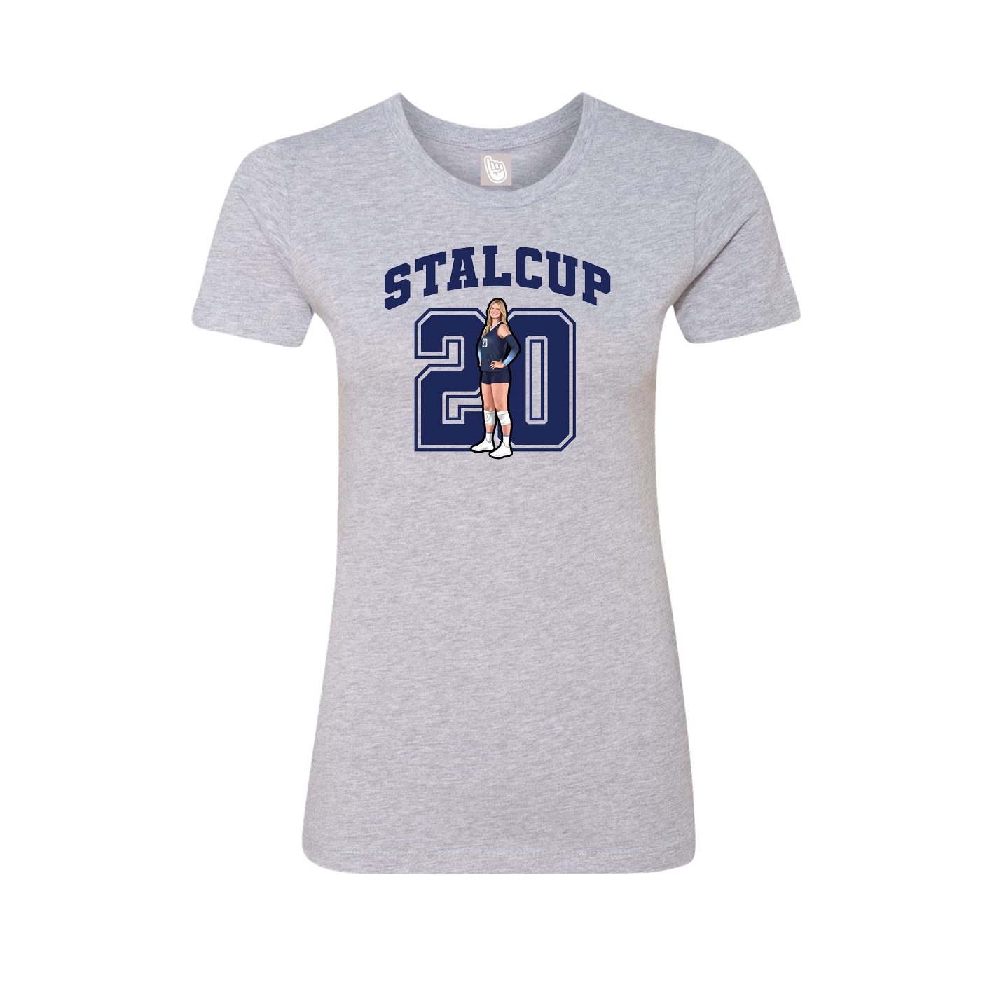 Fitted Women's Tee — Number in Grey