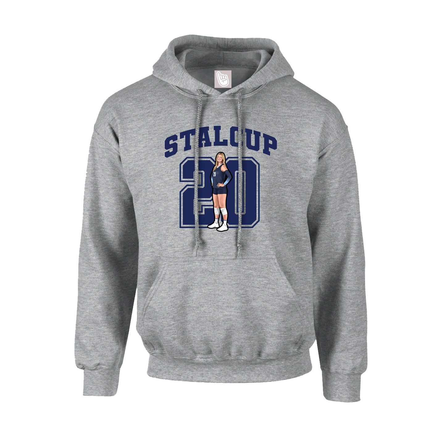 Hoodie — Number in Grey
