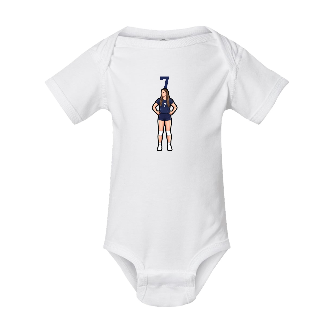 Baby Onesie — Number Top in White