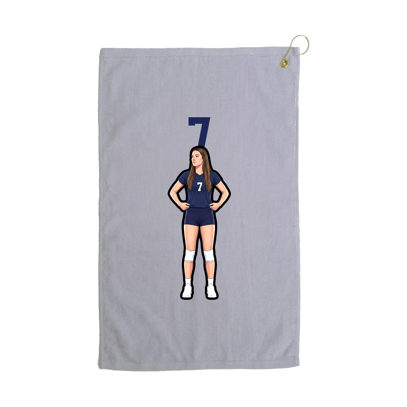 Golf Towel — Number Top in Grey