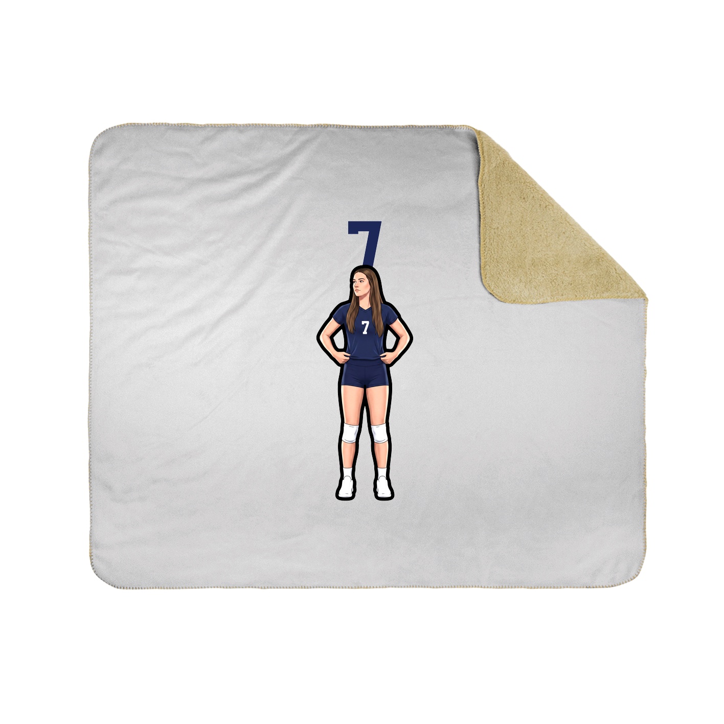 Throw Blanket — Number Top in White