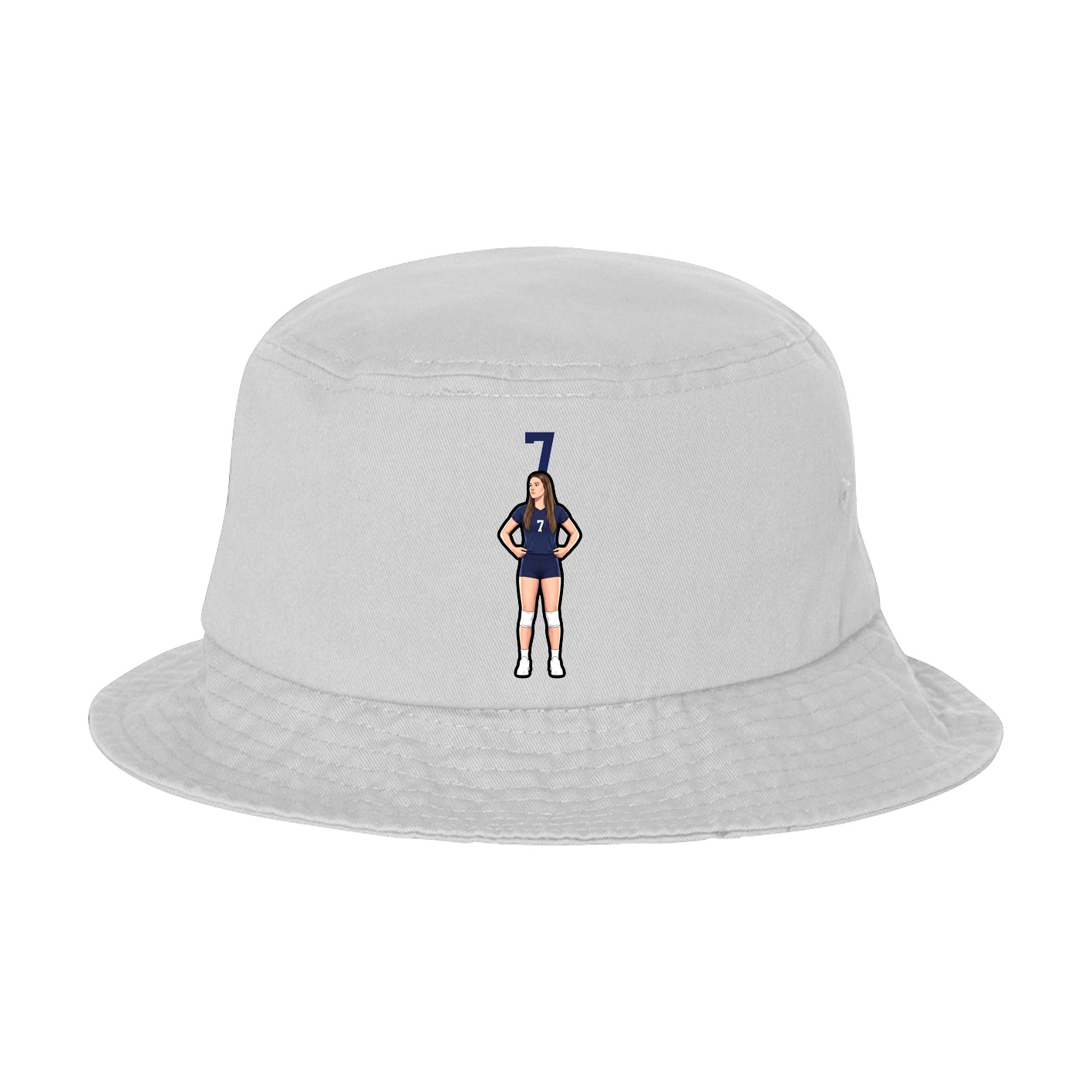 Bucket Cap — Number Top in White