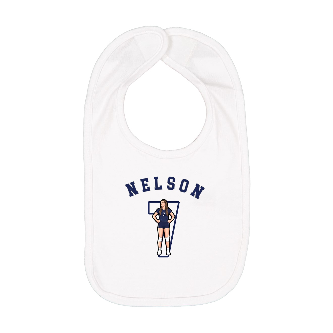 Infant Bib — Shirsey Arch in White