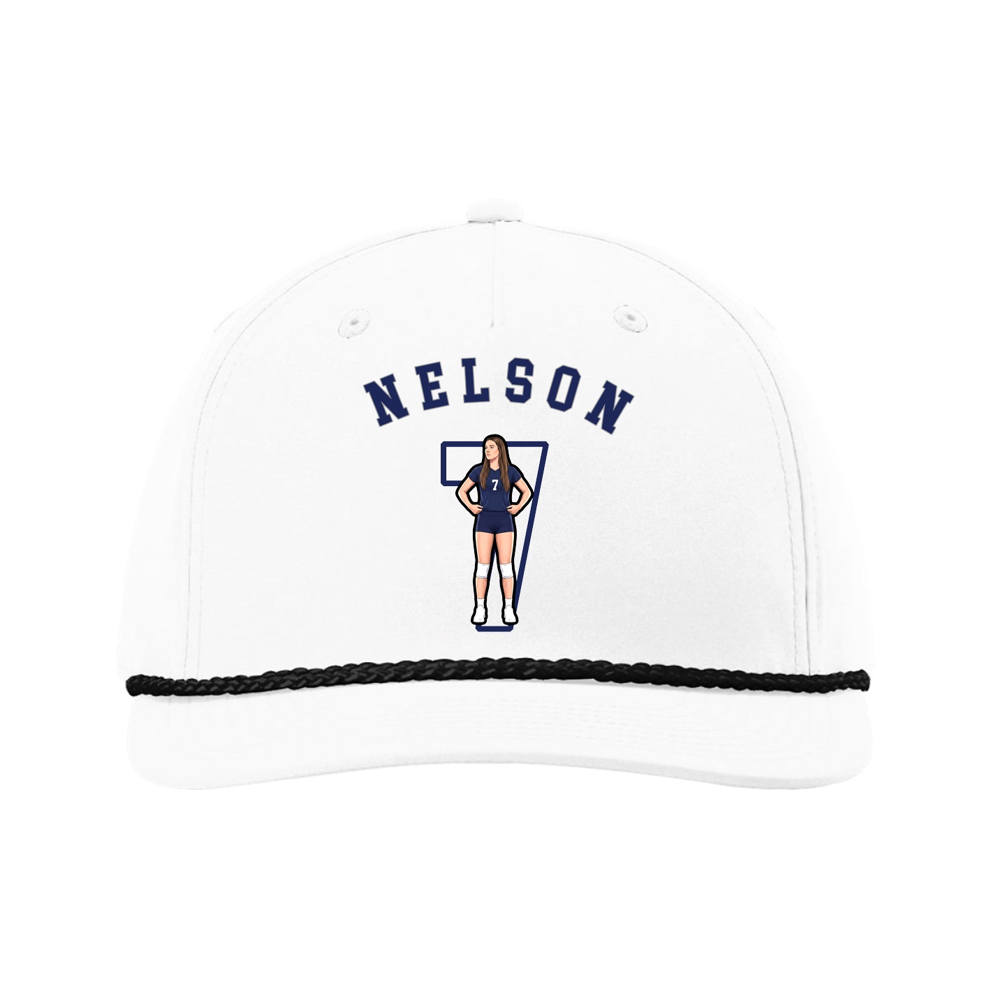 Five-Panel Classic Rope Cap — Shirsey Arch in White